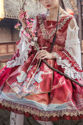 Klassisches Lolita-Op-Kleid im chinesischen Stil mit Hime-Ärmeln und Rüschen